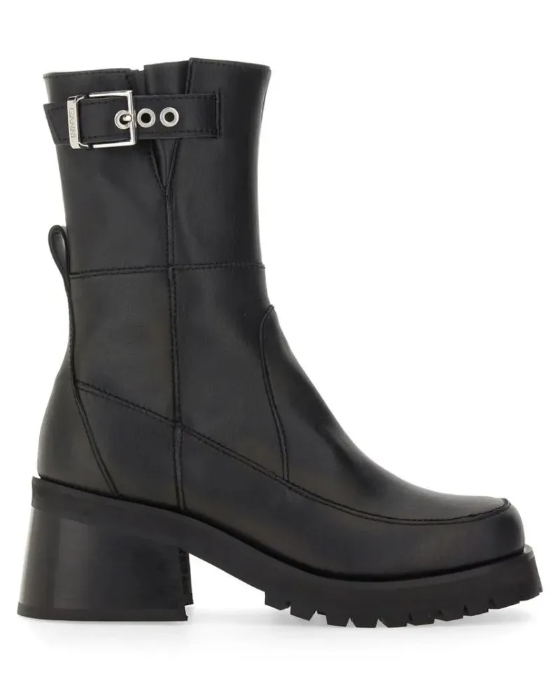 Ganni Stiefel Buckle Boot schwarz Schwarz
