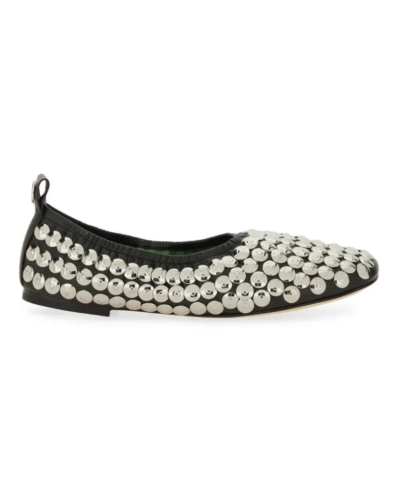 Tory Burch Silver" Ballerina schwarz Schwarz