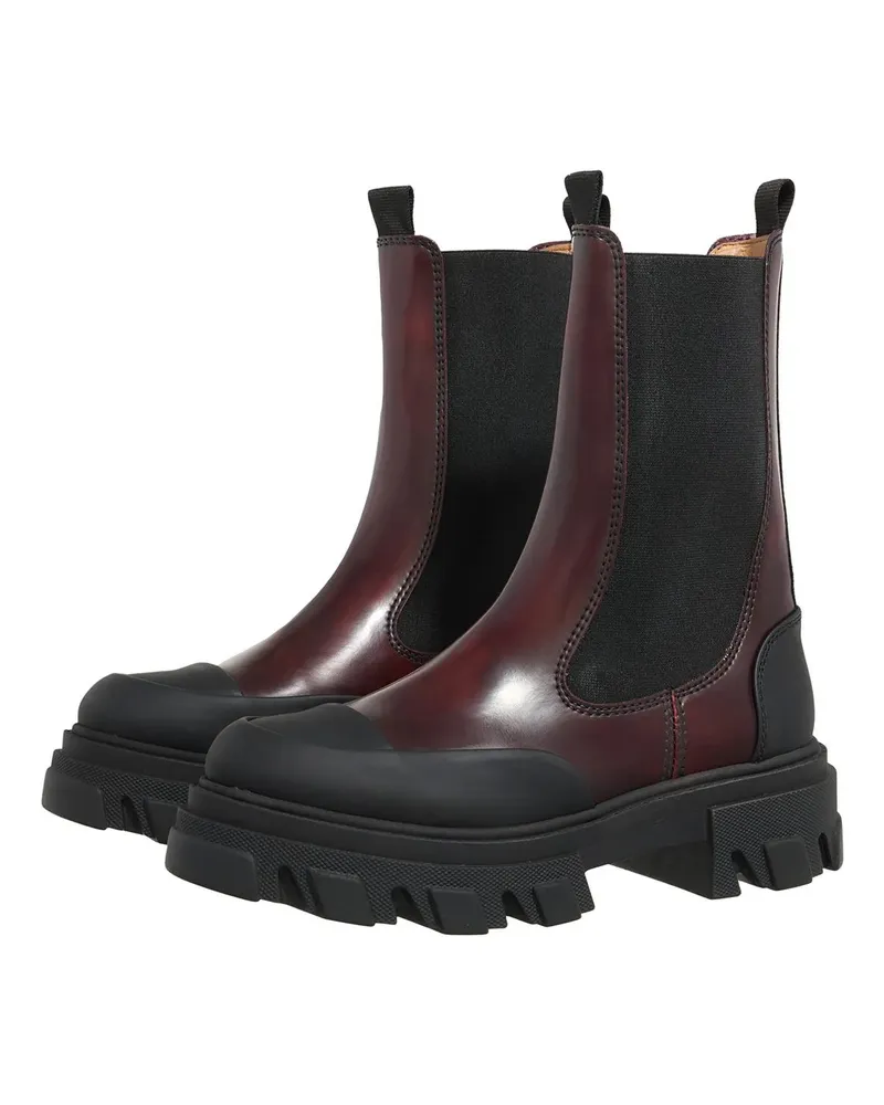 Ganni Stiefel Cleated Mid Chelsea Boot Brushed rot Rot