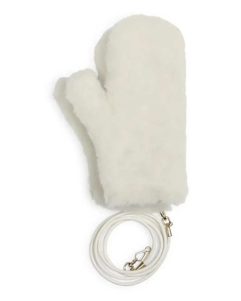Max Mara Handschuhe Alpaca Blend Mitten-Style Gloves weiß Weiß