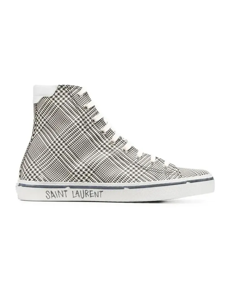 Saint Laurent Low-Top Sneaker Malibu Signature Logo Mid-Top Sneakers grau Grau
