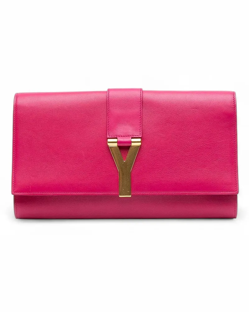 Saint Laurent Clutches Leather Chyc Ligne Clutch rosa Gold