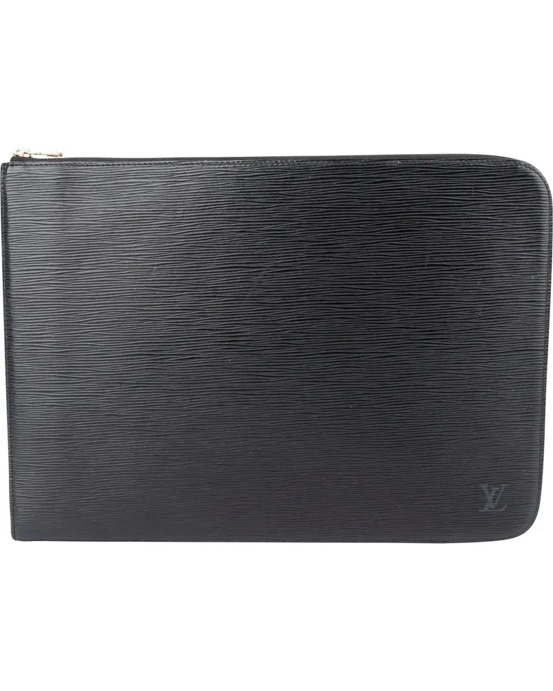Louis Vuitton Crossbody Bags  Noir Epi Leather Laptop Clutch schwarz Schwarz