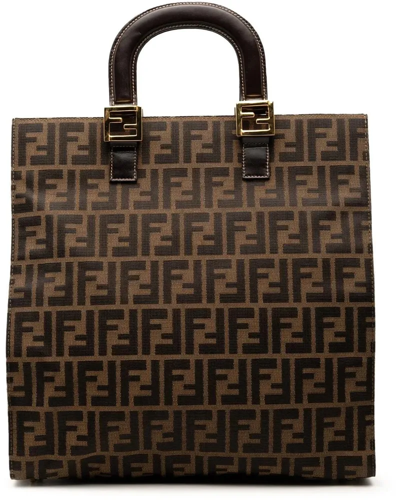 Fendi Shopper Zucca Canvas Twins Tote braun Braun