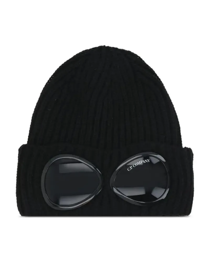 C.P. Company Caps & Mützen Goggle-Lens Ribbed Beanie schwarz Schwarz