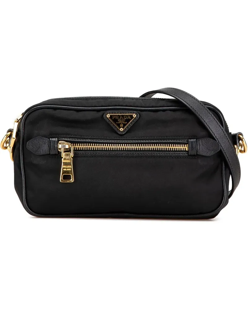 Prada Hobo Bags 2000-2023 Small Tessuto Front Pocket Camera Bag schwarz Schwarz