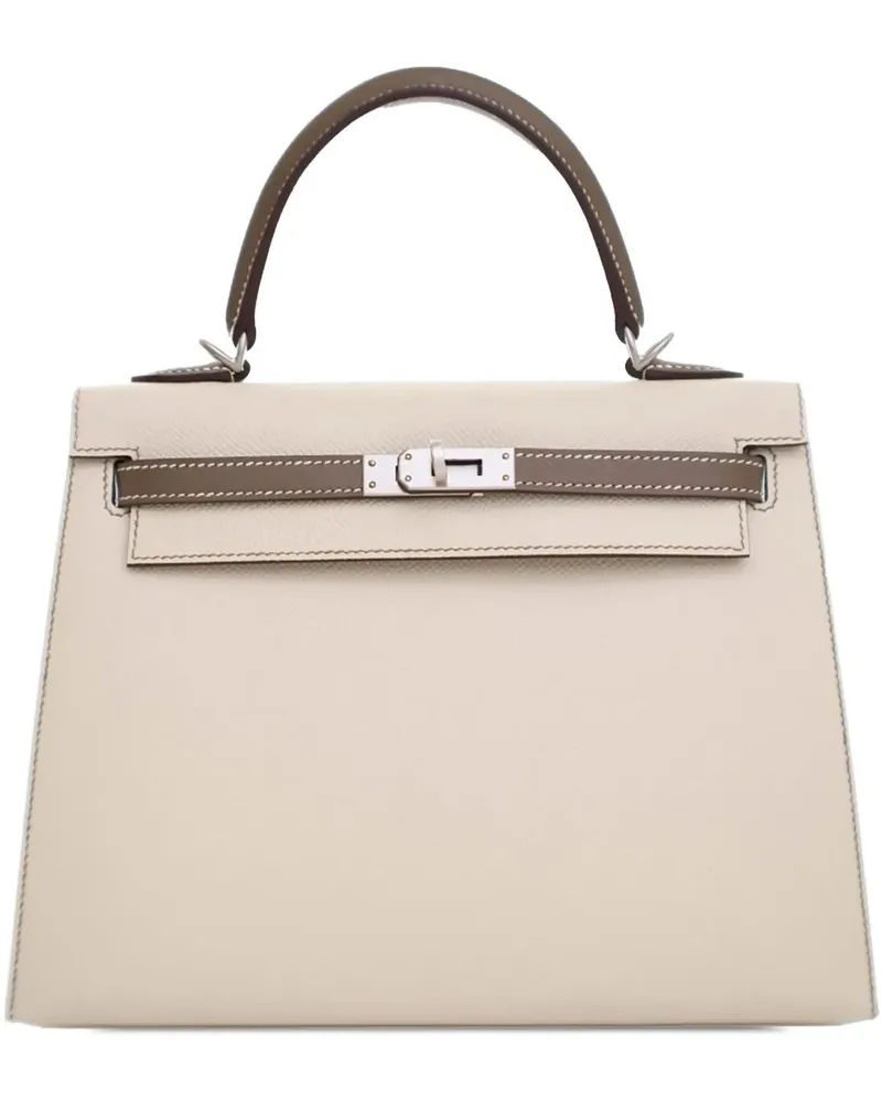 Hermès Hobo Bags 2021 Special Order Bicolor Epsom Kelly II Sellier weiß Weiß