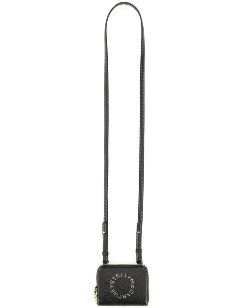 Stella McCartney Portemonnaie Wallet With Shoulder Strap schwarz Schwarz