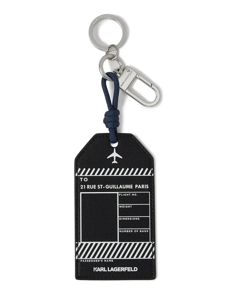 Karl Lagerfeld Schlüssel- & Taschenanhänger K/Monogram Schlüsselanhänger mit Kanvas-Gepäckanhä black Schwarz