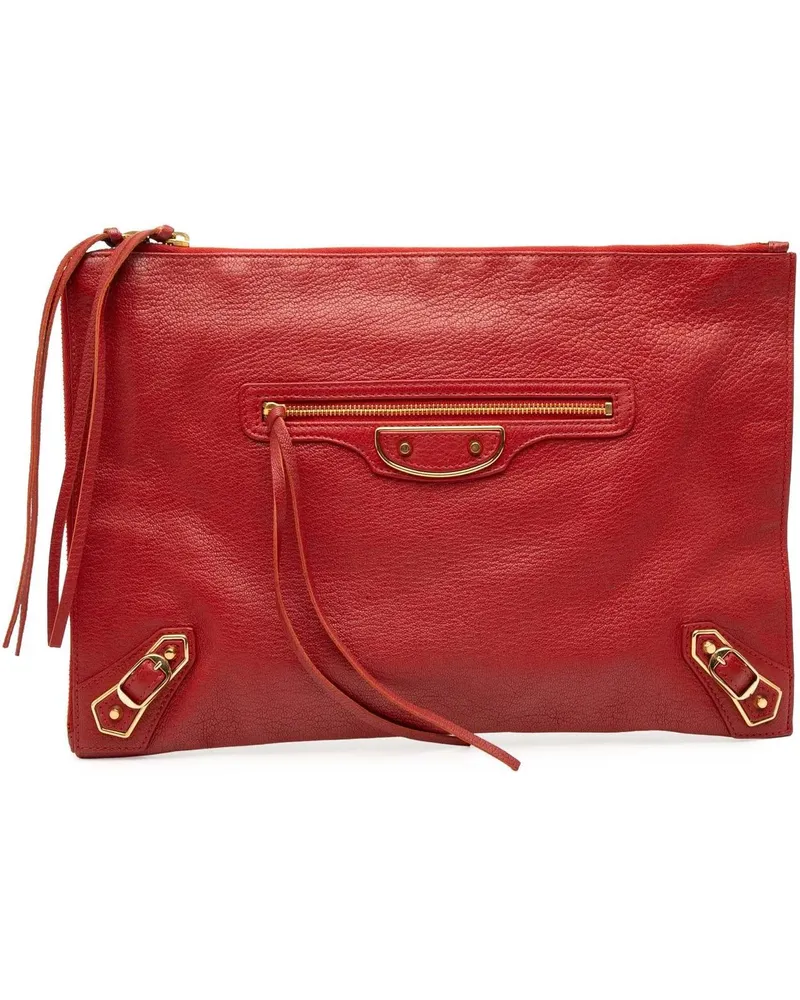 Balenciaga Clutches Veau Motocross Classic Metallic Edge Clutch rot Rot