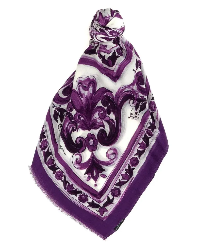 Dolce & Gabbana Tücher & Schals 'Maiolica' Print Stole lila Lila