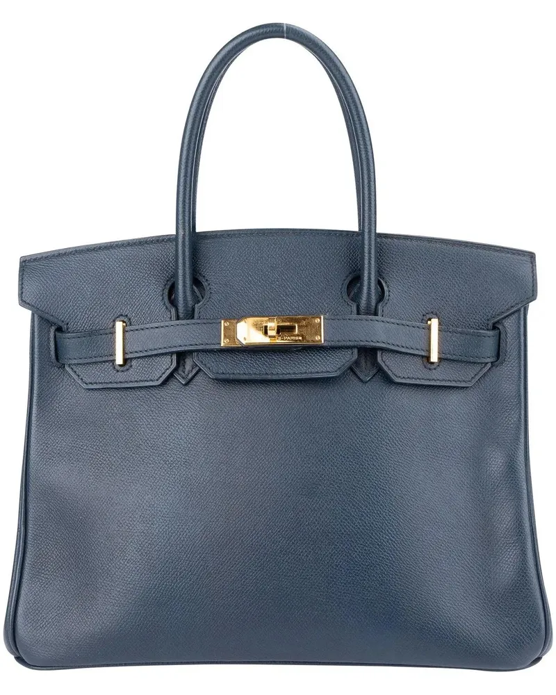 Hermès Crossbody Bags Hermes Bleu Epsom Leather Birkin 30 Handbag blau Blau