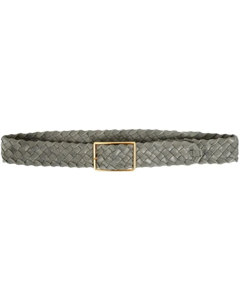 Tory Burch Gürtel Leather Woven Belt grau Grau