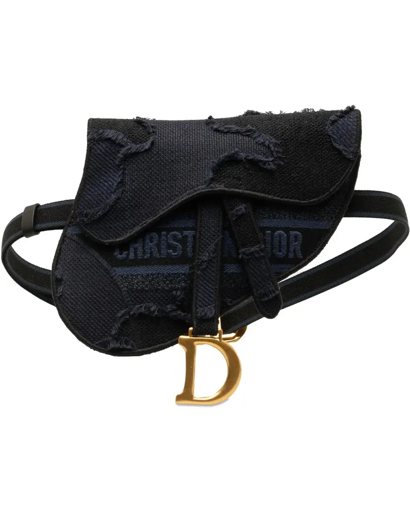 Dior Bauchtaschen 2020 Camouflage Saddle Belt Bag blau Blau