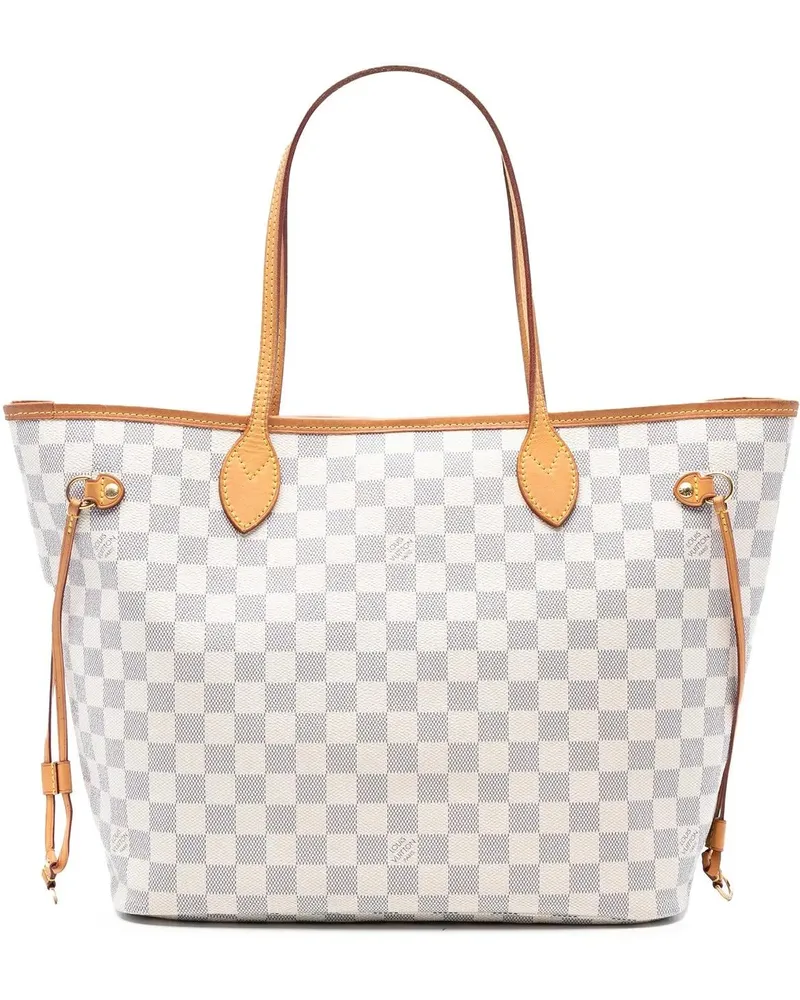 Louis Vuitton Shopper Damier Azur Neverfull MM weiß Weiß