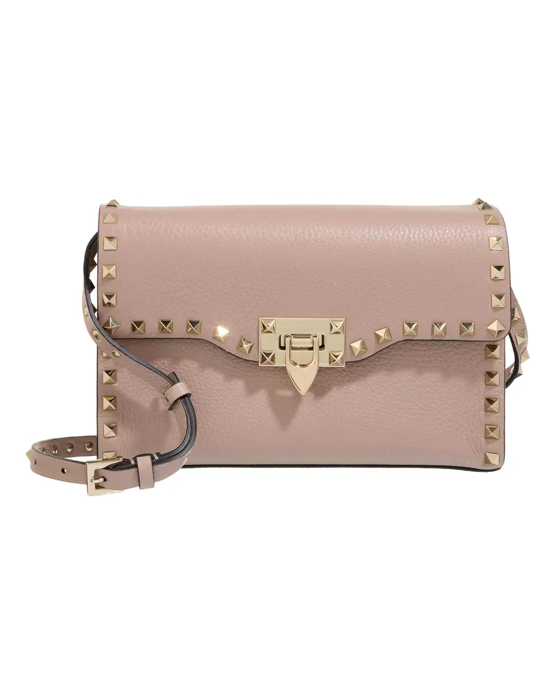 Valentino Garavani Crossbody Bags Rockstud Small Grainy Leather Crossbody Bag Taupe