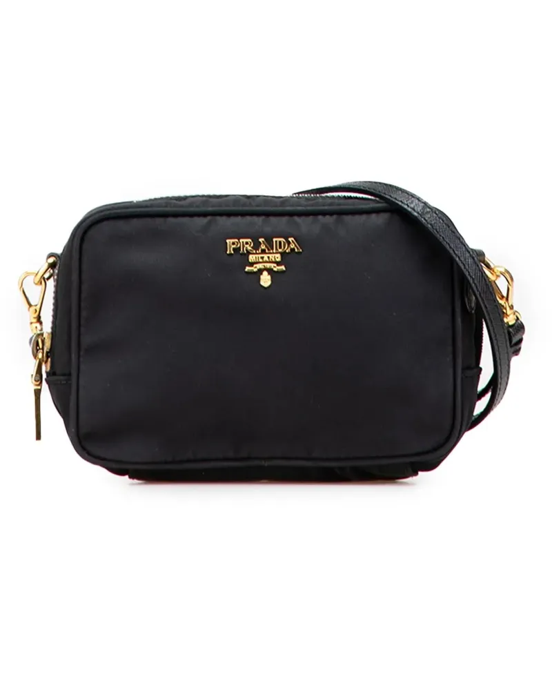 Prada Hobo Bags Tessuto Camera Bag schwarz Schwarz