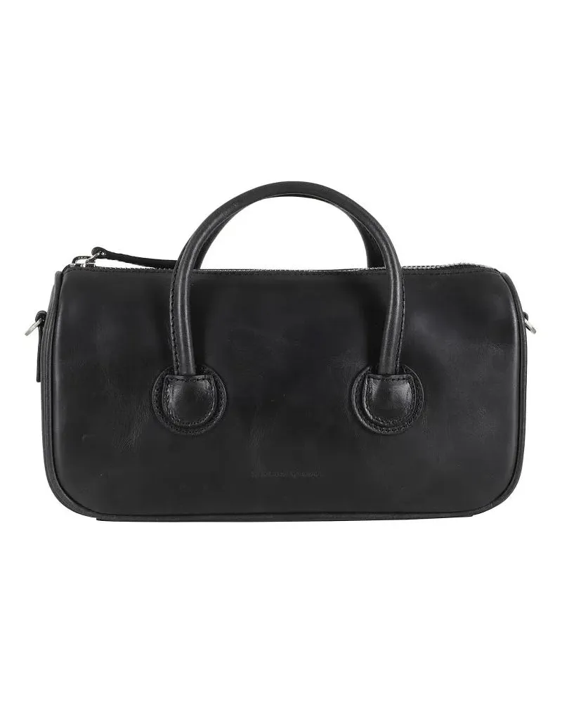 Marge Sherwood Hobo Bags Rectangular Leather Zipper Bag schwarz Schwarz