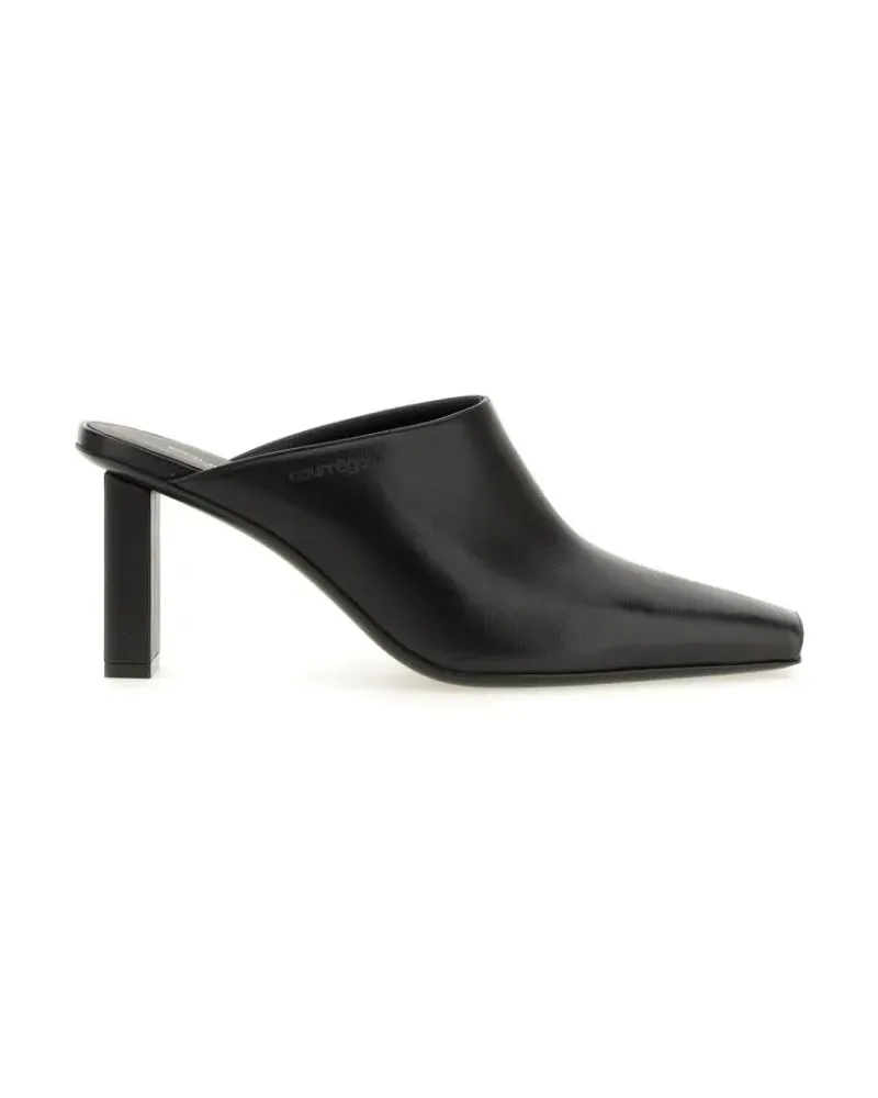 Courrèges Slipper & Pantoletten Pointed Toe Mules In Smooth Leather schwarz Schwarz