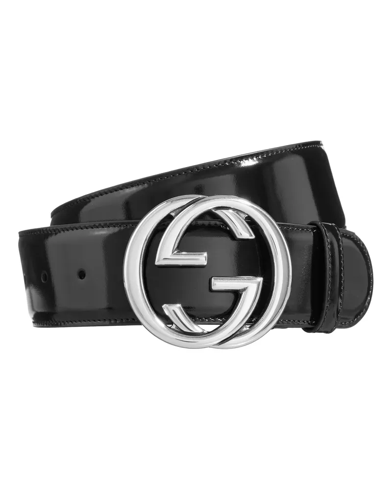 Gucci Gürtel Interlocking G Buckle Wide Belt Schwarz