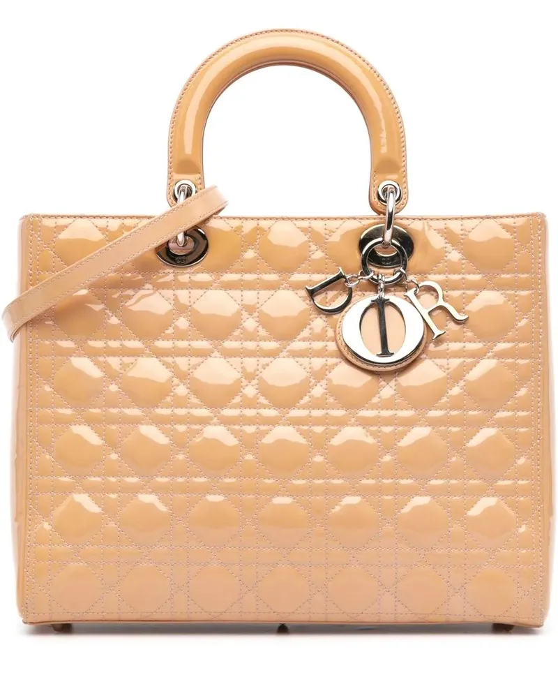 Dior Hobo Bags 2012 Large Patent Cannage Lady Dior braun Braun