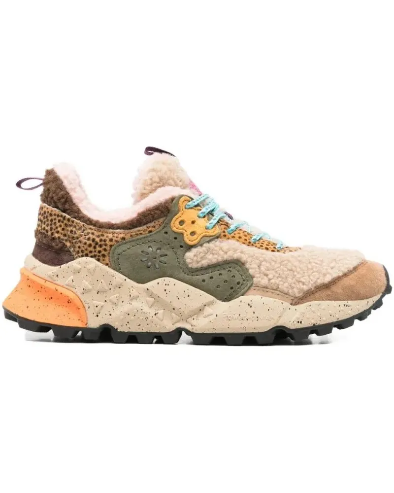 Flower MOUNTAIN Low-Top Sneaker Textured Shearling And Suede Sneakers beige Beige