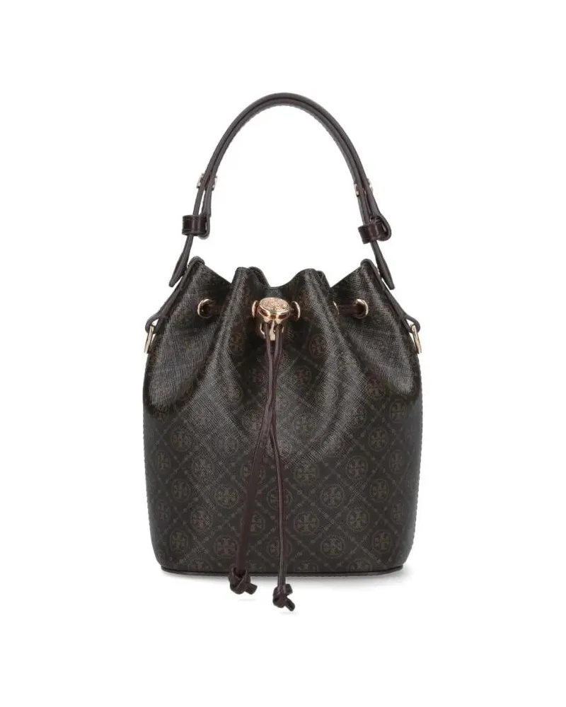 Tory Burch Beuteltaschen Mini Bucket Bag "T Monogram" – Brown braun Braun