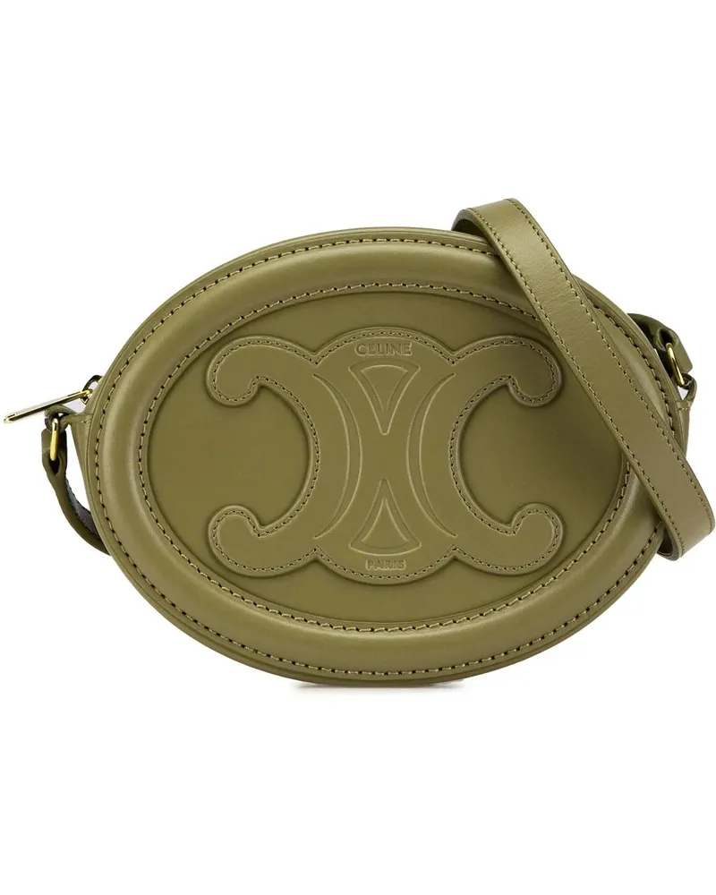 Celine Hobo Bags 2022 Small Calfskin Cuir Triomphe Oval Crossbody grün Grün