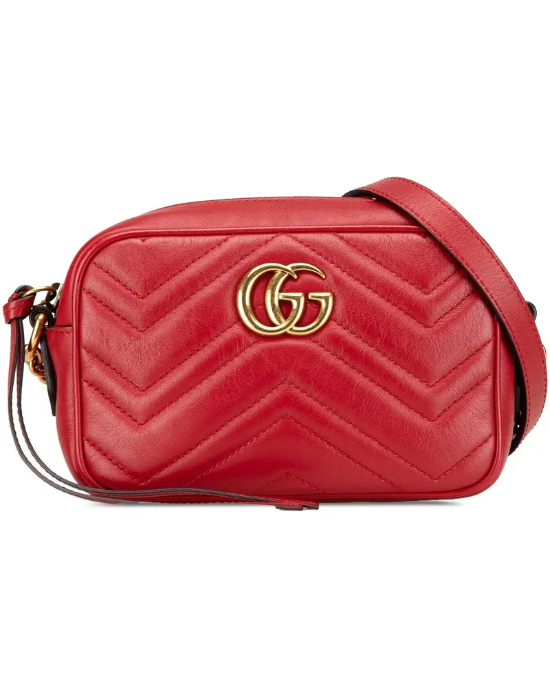 Gucci Hobo Bags Mini GG Marmont Matelasse Leather Crossbody rot Rot