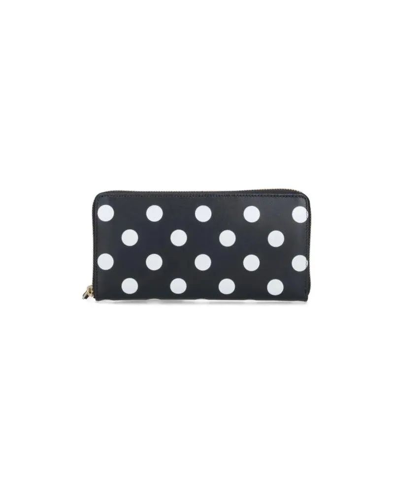 Comme des Garçons Portemonnaies Polka Dot Zip Wallet – Black schwarz Schwarz