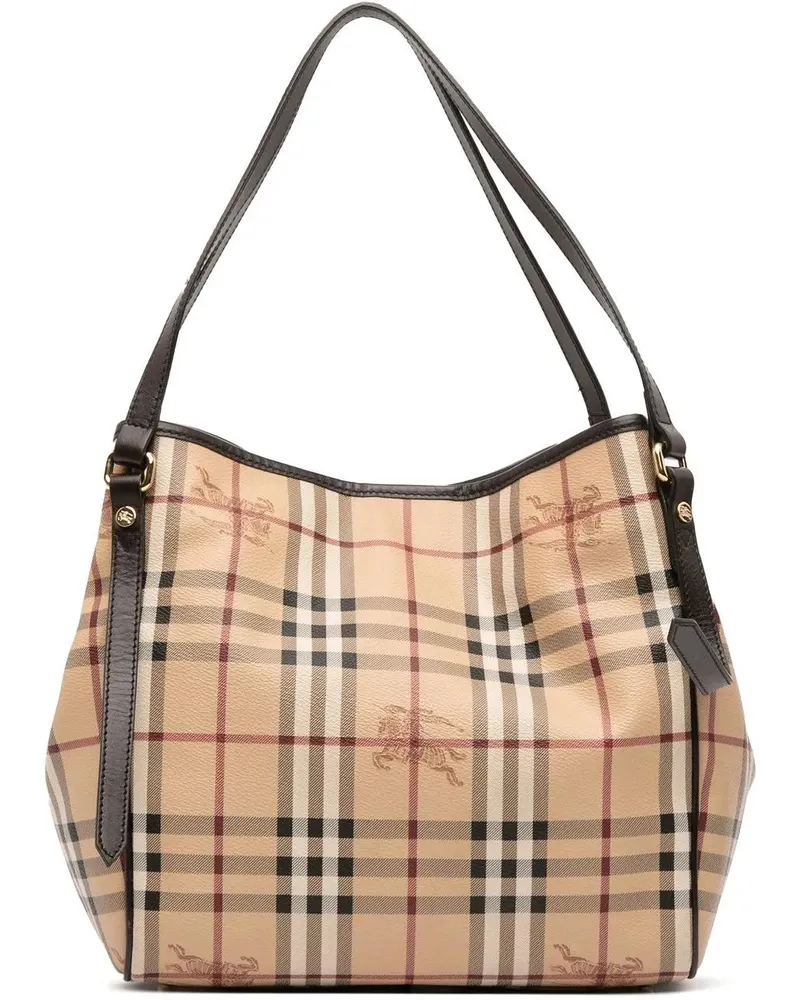 Burberry Shopper Small Haymarket Check Coated Canvas Canterbury Tot braun Braun