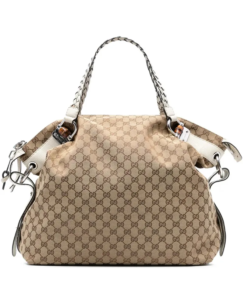 Gucci Shopper Large GG Canvas Bamboo Bar Tote braun Braun