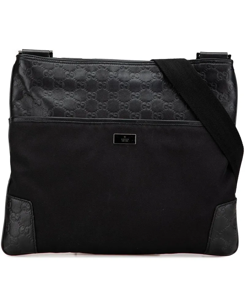 Gucci Hobo Bags 2000-2015 ssima Nylon Crossbody schwarz Schwarz