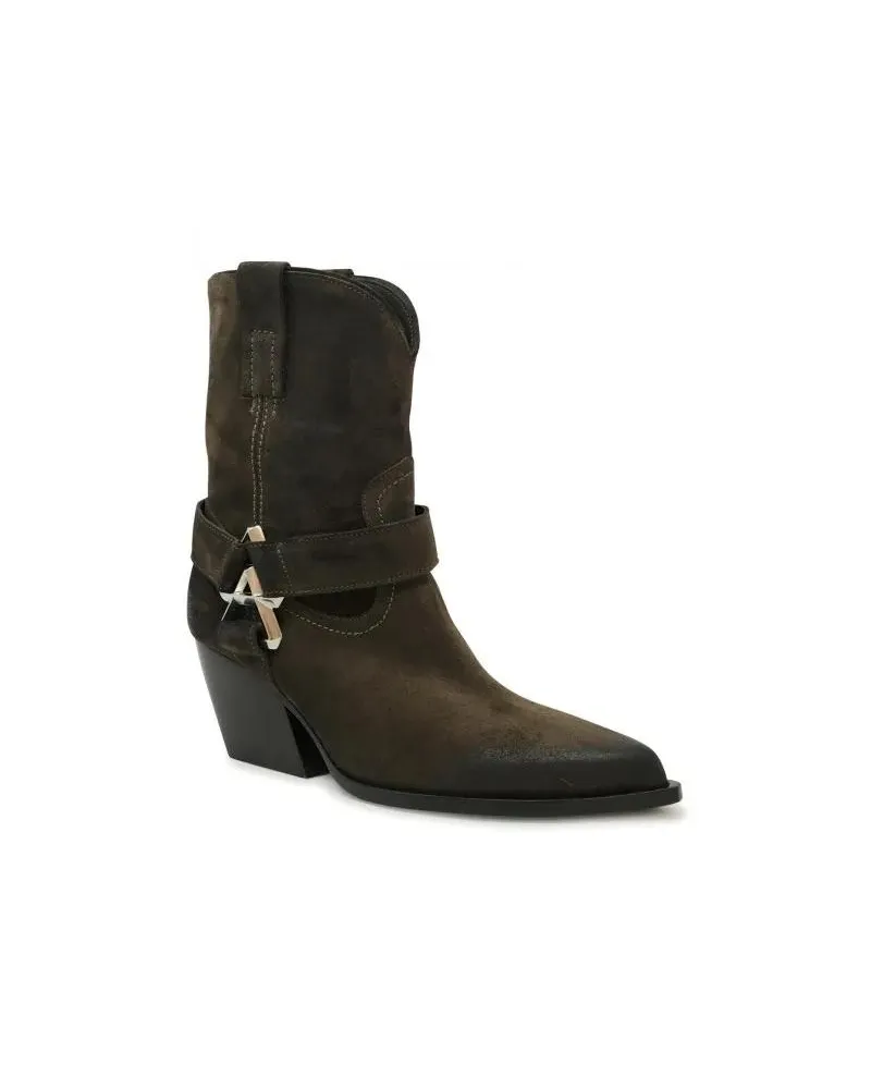 Elena Iachi Stiefel Brown Suede Ankle Boots schwarz Schwarz