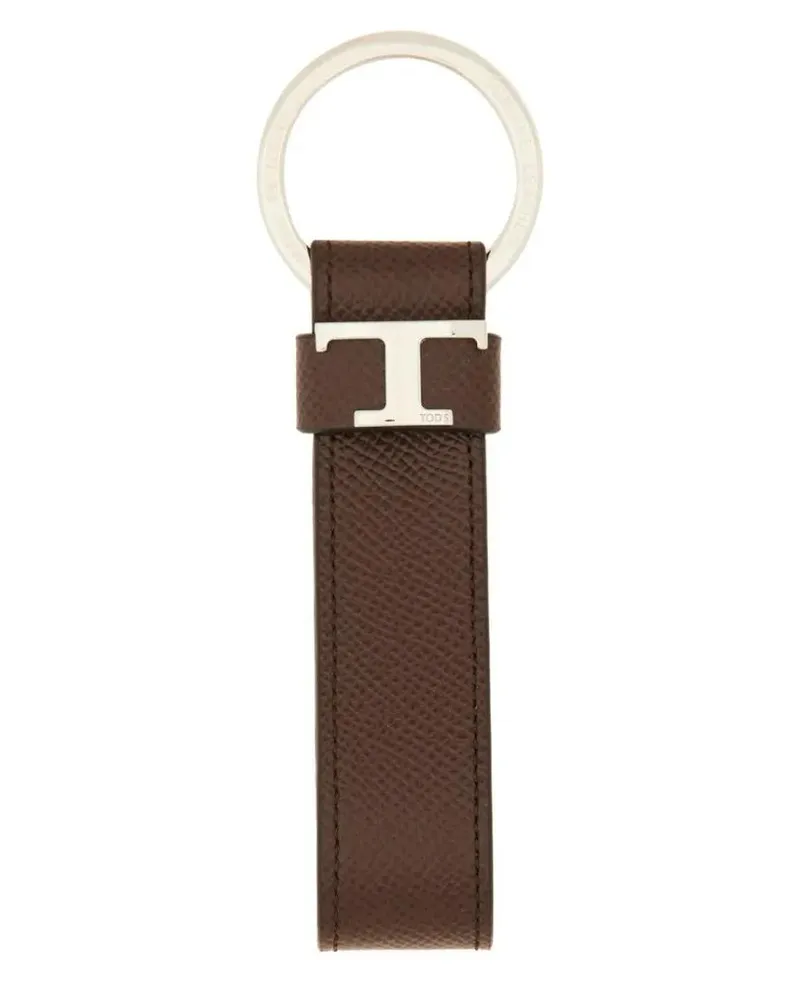 TOD'S Schlüssel- & Taschenanhänger "T Timeless" Logo Keychain brown Braun