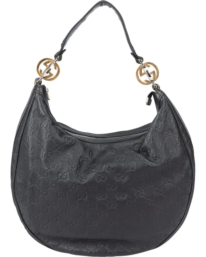 Gucci Crossbody Bags  Leather GG Monogram Hobo Bag schwarz Schwarz