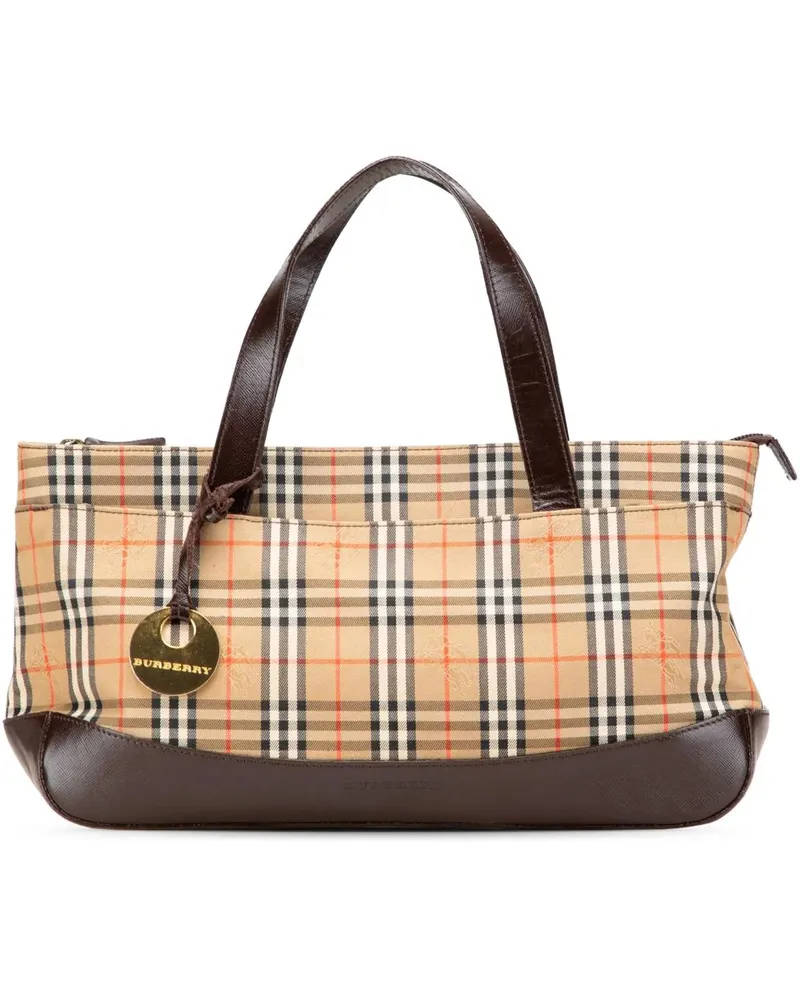 Burberry Crossbody Bags Haymarket Check Canvas Handbag braun Braun