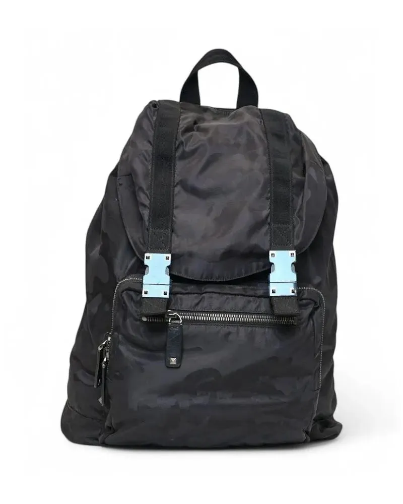 Valentino Garavani Rucksäcke Backpack Camouflage Nylon Black schwarz Schwarz