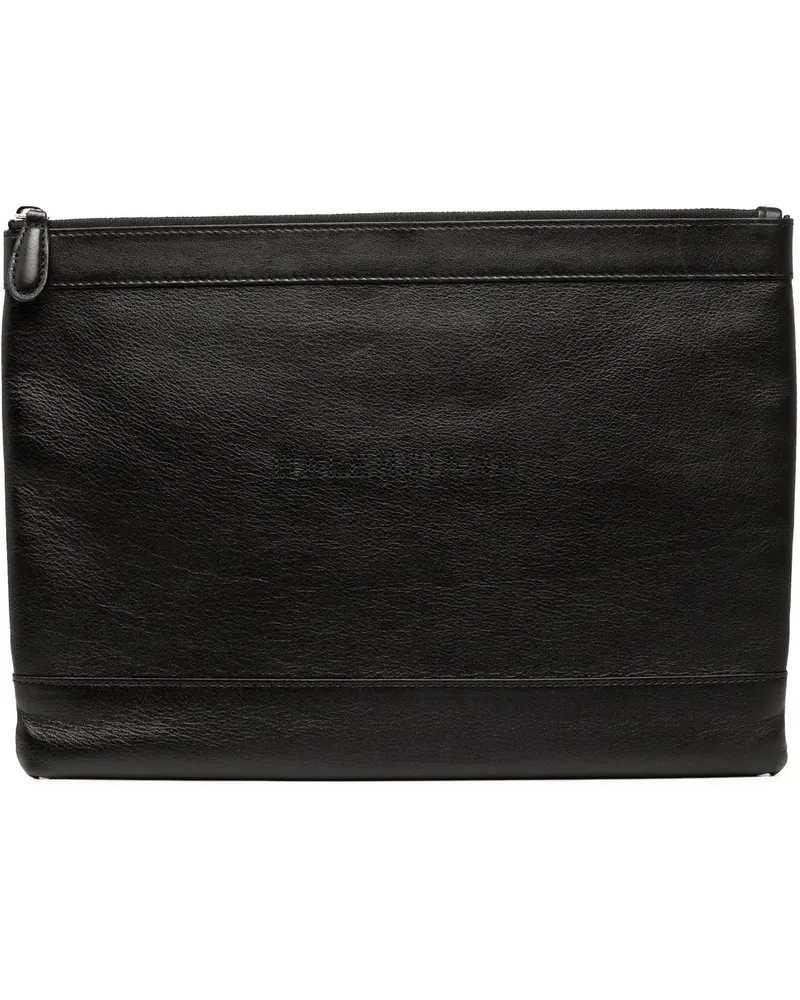 Balenciaga Clutches Leather Navy Clip M schwarz Schwarz