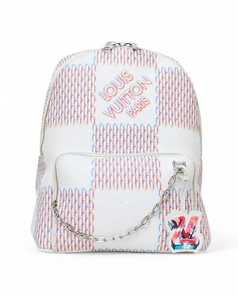 Louis Vuitton Rucksäcke Racer Backpack Damier Spray White weiß Weiß