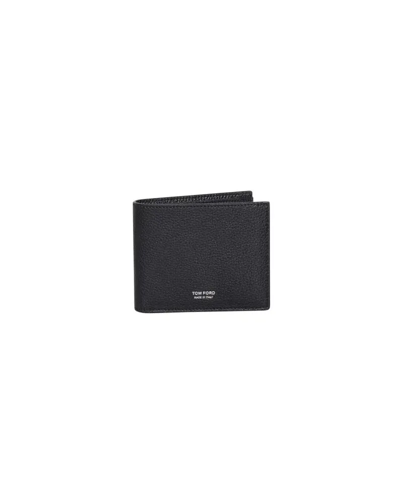Tom Ford Portemonnaies Embossed Logo Garnet Calfskin Wallet schwarz Schwarz