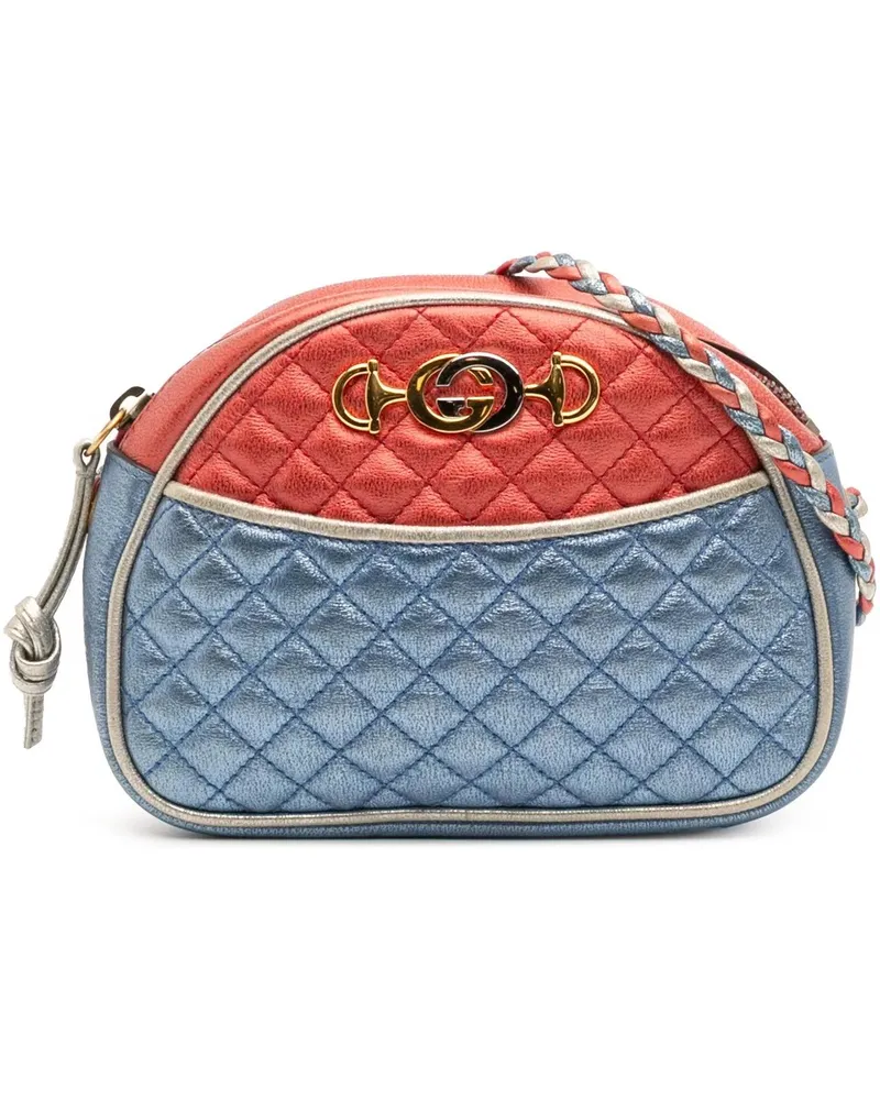 Gucci Hobo Bags Mini Laminated Nappa Trapuntata Zumi Dome Crossbod blau Blau