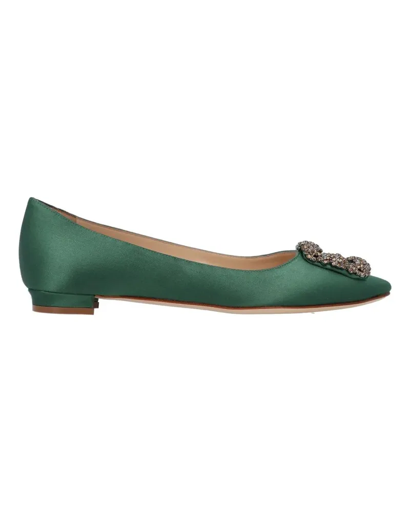 Manolo Blahnik Hangisi Flat Green grün Grün