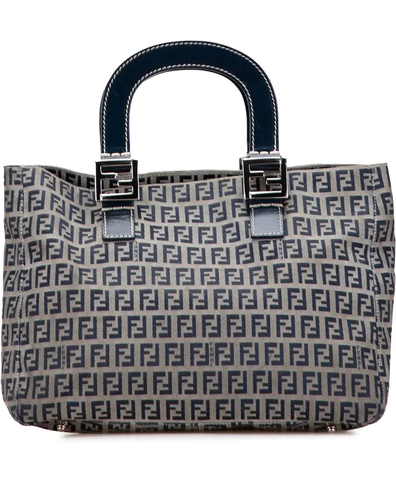 Fendi Shopper Small Zucchino Canvas Twins Tote grau Grau