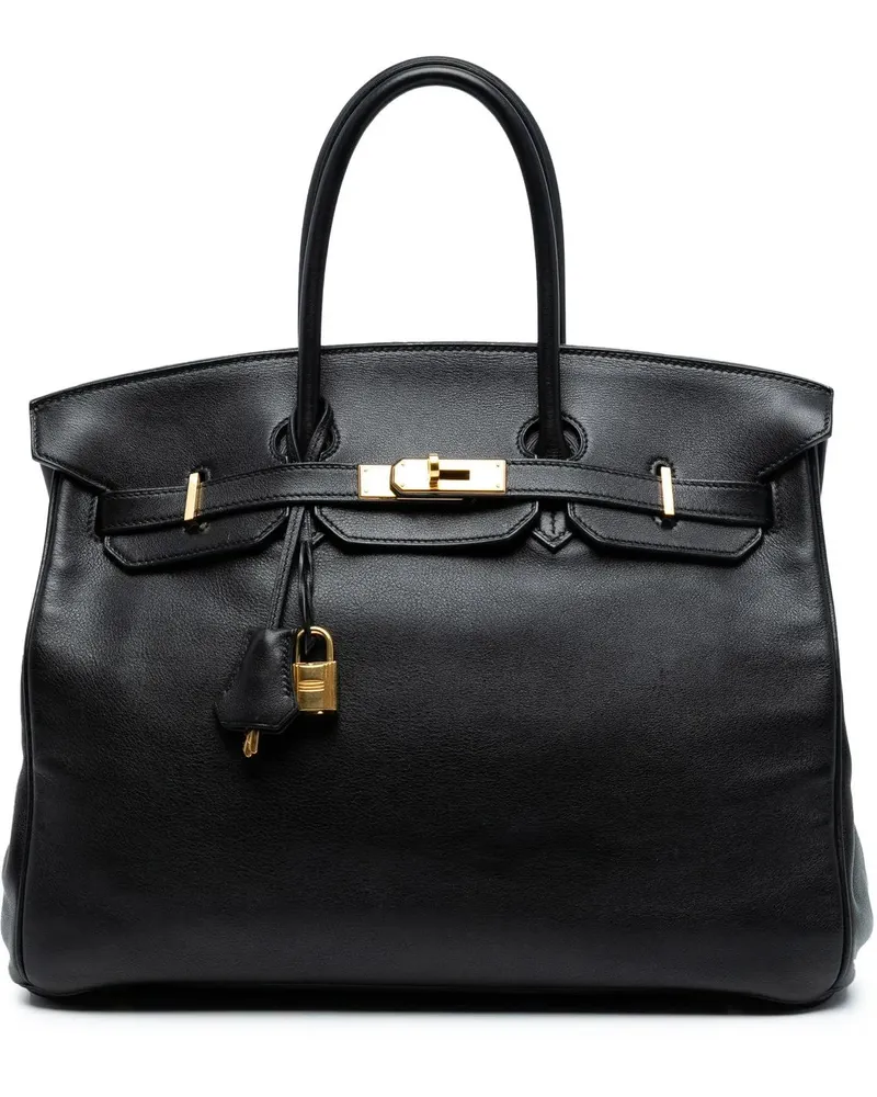 Hermès Crossbody Bags Swift Birkin Retourne 35 schwarz Schwarz