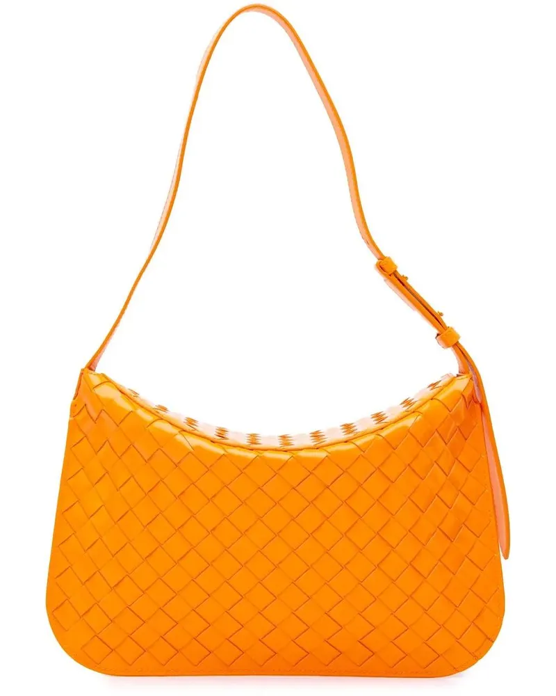 Bottega Veneta Hobo Bags 2021-2024 Brushed Calfskin Intrecciato Cradle Fold orange Orange