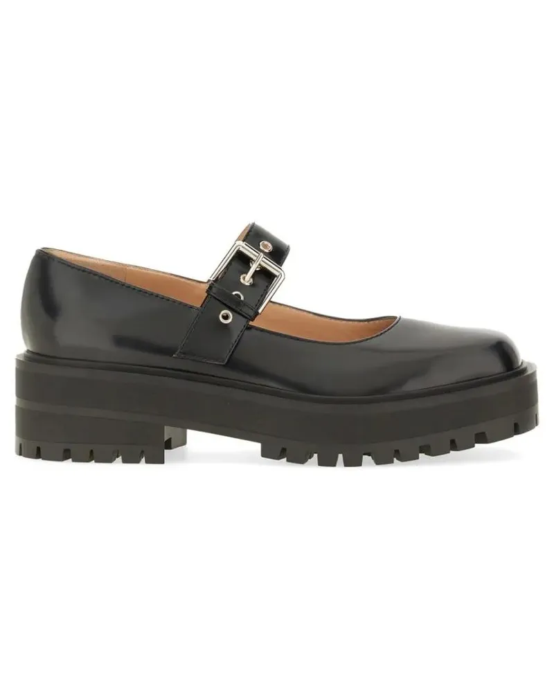 Gianvito Rossi Rounded Toe Leather Sandals grau Grau