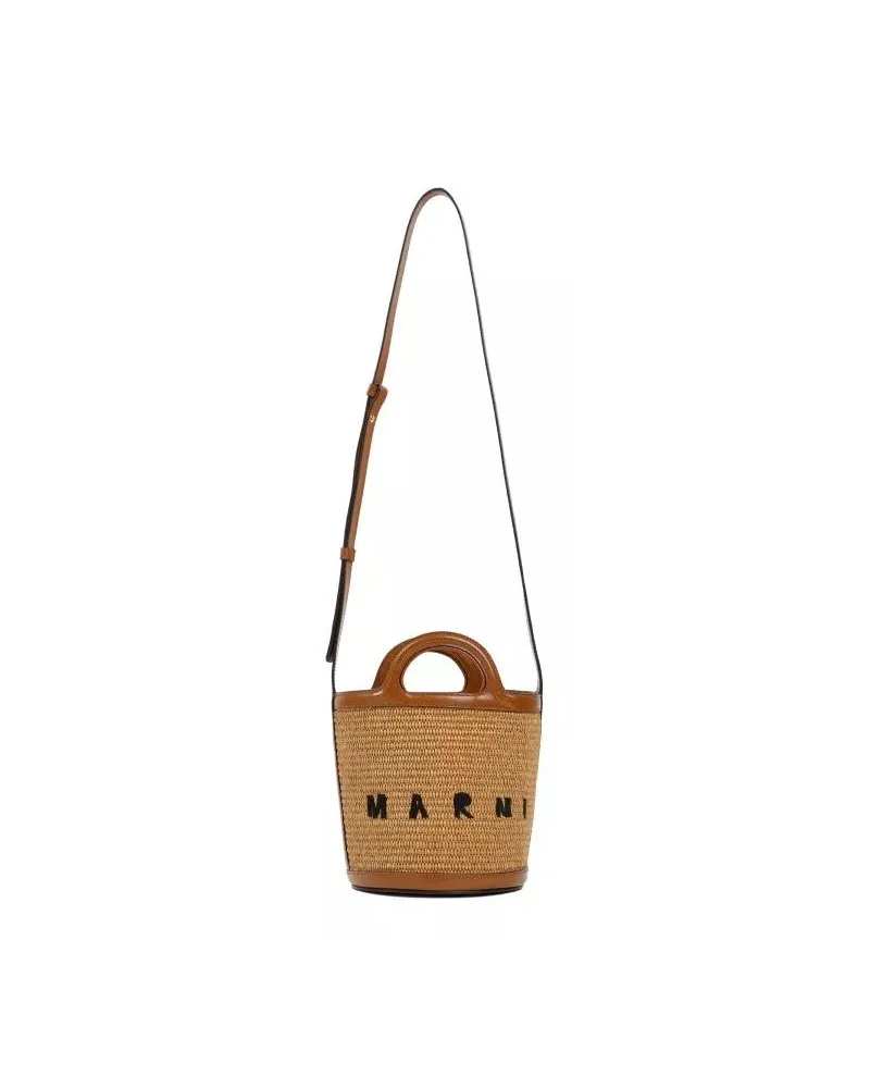Marni Beuteltaschen Brown Tropicalia Mini Bucket Bag braun Braun
