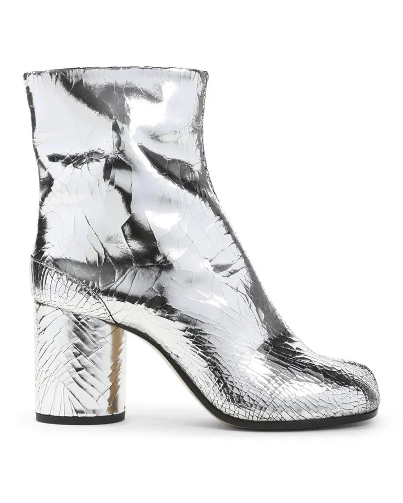 Maison Margiela Stiefel Tabi H80 Silver Calf Leather Boots silberfarben Silber
