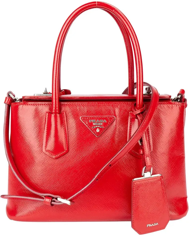 Prada Crossbody Bags  Red Patent Leather Galleria Turnlock Handbag rot Rot